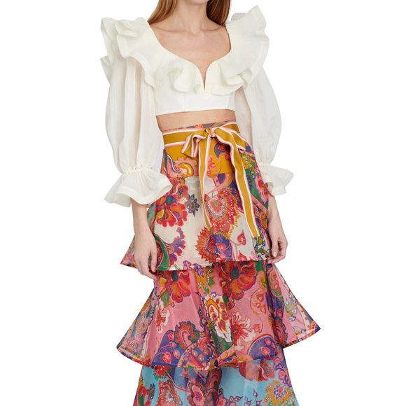 ZIMMERMANN LOVESTRUCK CROPPED BODICE TOP SIZE Zimmermann 2/US 6 - Picture 10 of 16